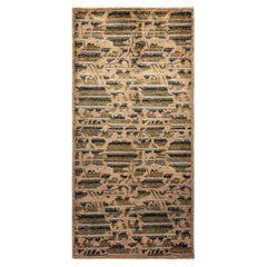 One-of-a-Kind Hand Made Contemporary Arts & Crafts Beige Area Rug