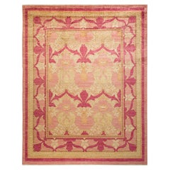 One-of-a-kind Hand Made Contemporary Arts 
Crafts Pink Area Rug