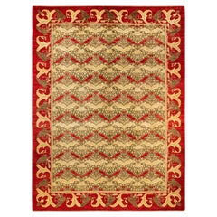 One-Of-A-Kind Hand Made Contemporary Arts & Crafts Red Area Rug
