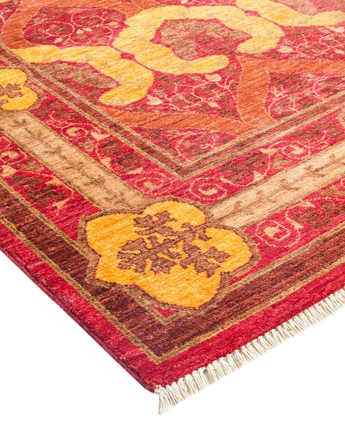 Alfombra Artística Contemporánea Hand Made Roja Única en su especie Lana en venta