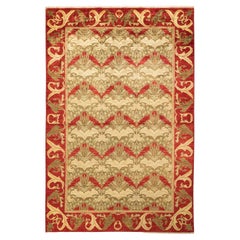 One-of-a-kind Hand Made Contemporary Arts & Crafts Red Area Rug