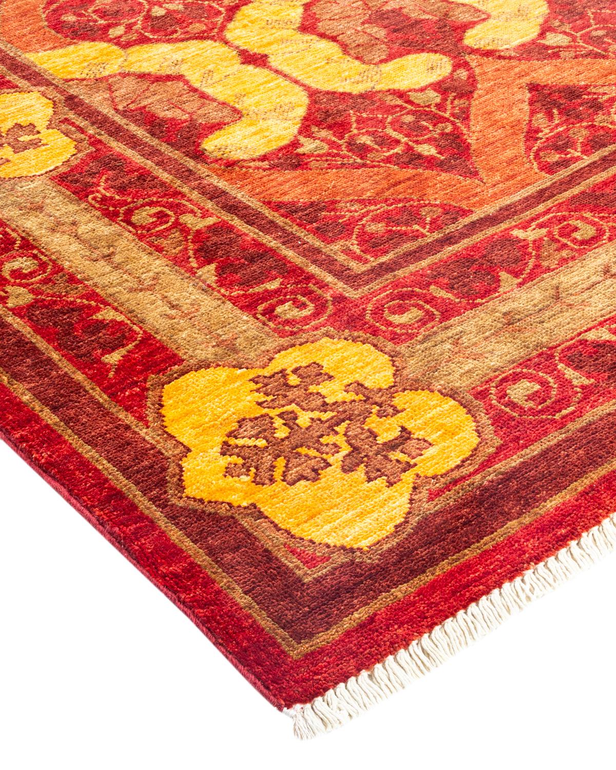 Alfombra Artística Contemporánea Hand Made Roja Única en su género Lana en venta
