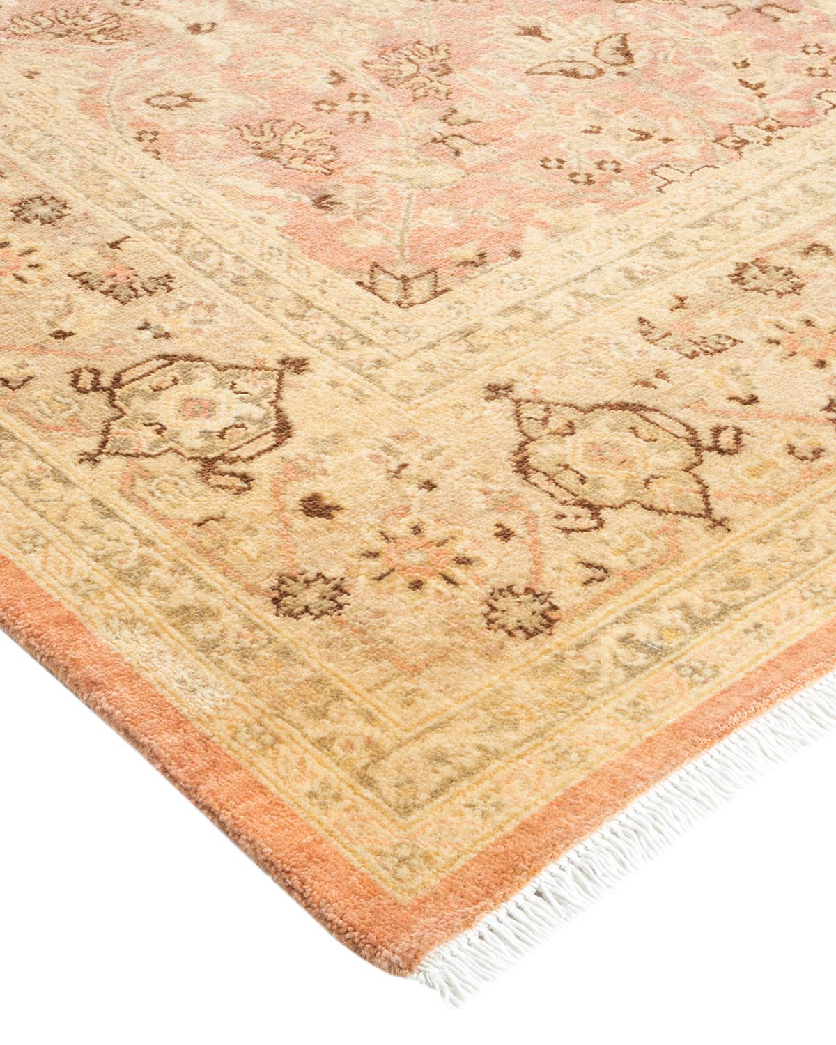 One-Of-A-Kind Hand Made Contemporary Eclectic Beige Area Rug For Sale 1