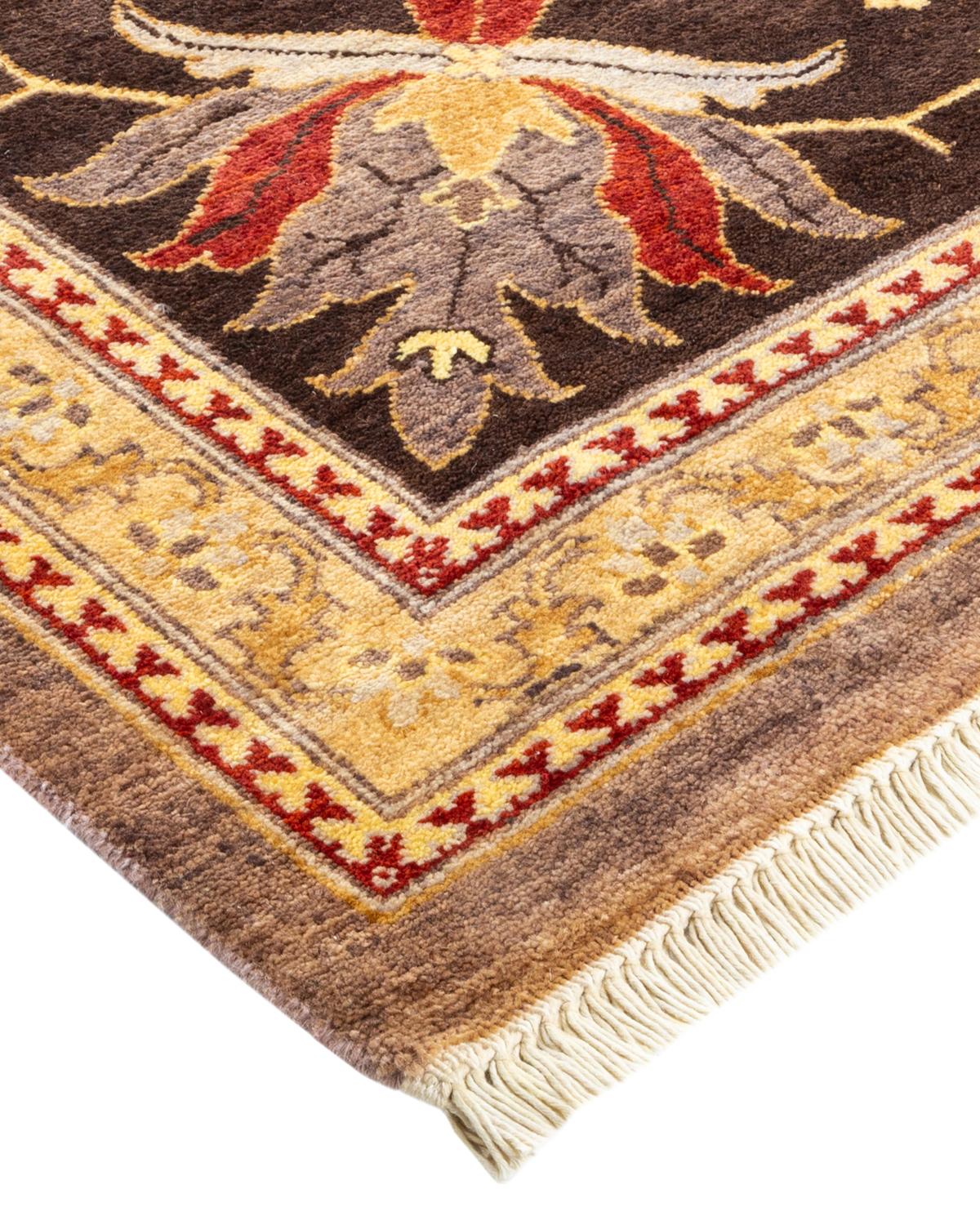 One-of-a-kind Hand Made Contemporary Eclectic Beige Area Rug For Sale 1