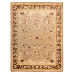 One-of-a-kind Hand Made Contemporary Eclectic Beige Area Rug
