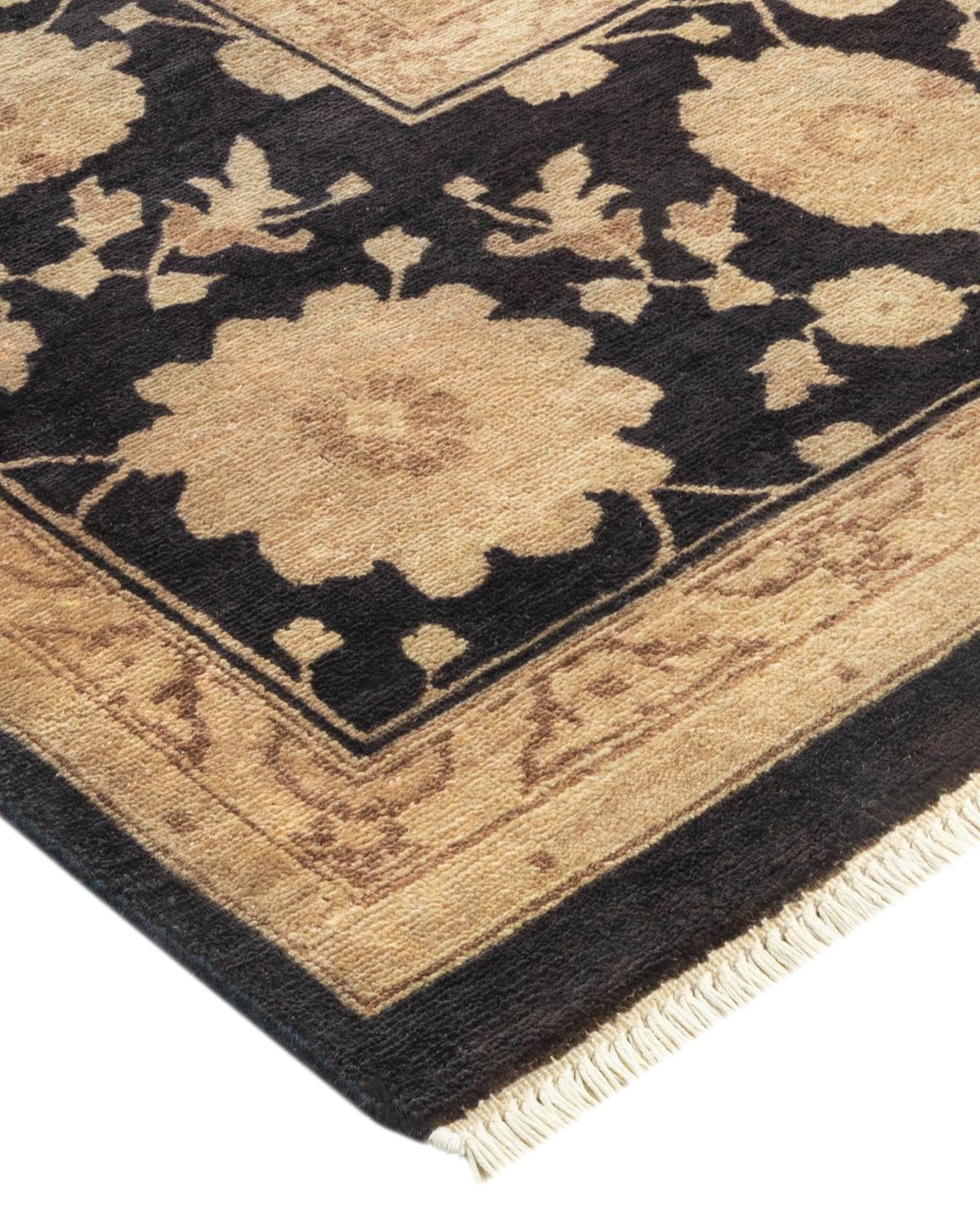 One-of-a-kind Hand Made Contemporary Eclectic Black Area Rug For Sale 1