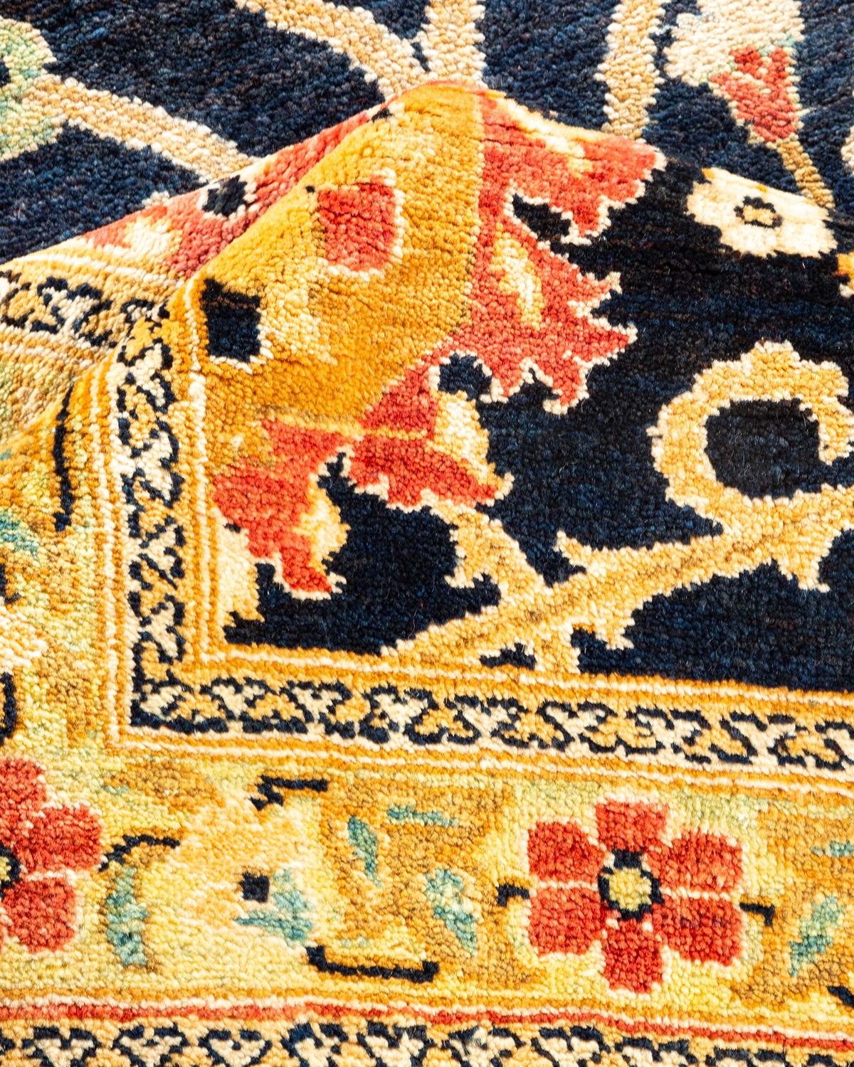 Other One-of-a-kind Hand Made Contemporary Eclectic Black Area Rug For Sale