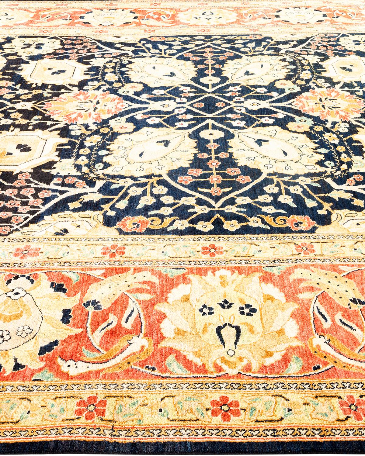 One-of-a-kind Hand Made Contemporary Eclectic Black Area Rug In New Condition For Sale In Norwalk, CT