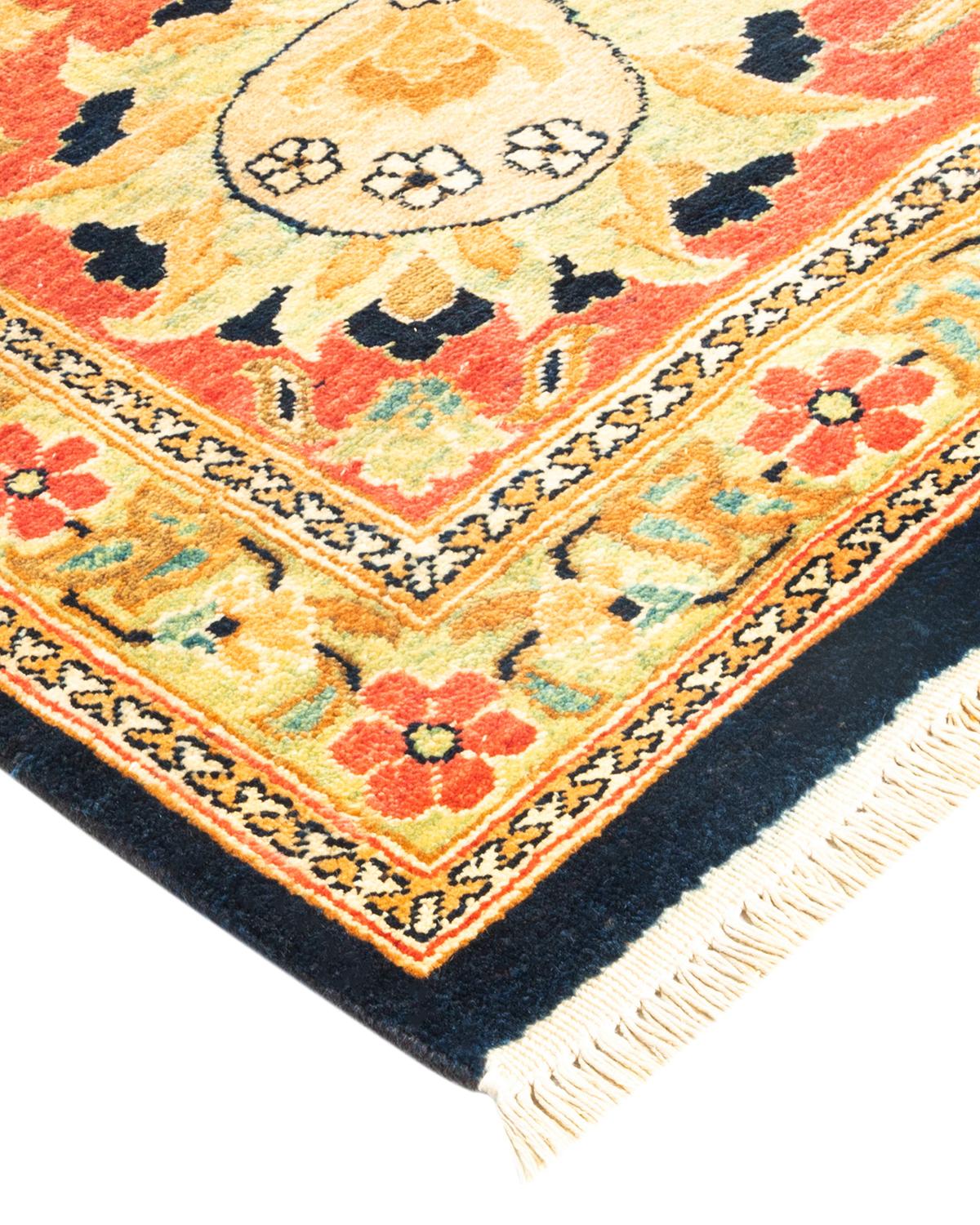 One-of-a-kind Hand Made Contemporary Eclectic Black Area Rug For Sale 1