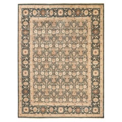 One-of-a-Kind Hand Made Contemporary Eclectic Black Area Rug