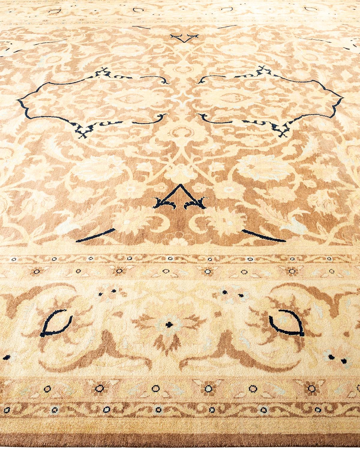 One-Of-A-Kind Hand Made Contemporary Eclectic Brown Area Rug In New Condition For Sale In Norwalk, CT