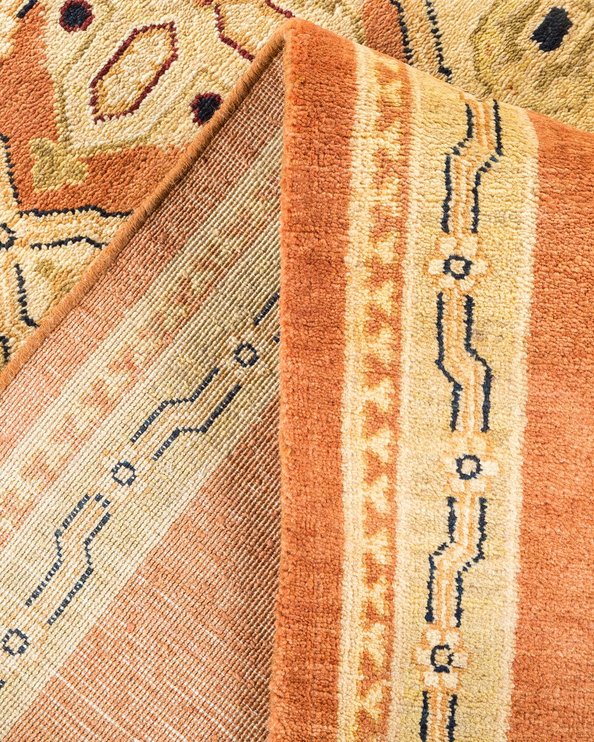 Pakistano Tappeto contemporaneo eclettico marrone, unico nel suo genere, Hand Made in vendita