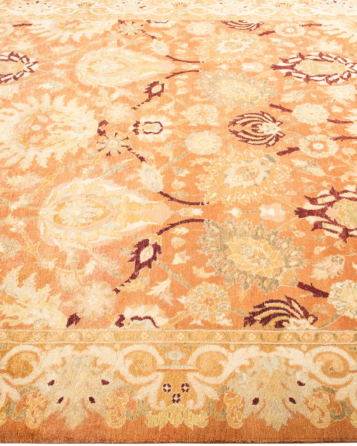 One-of-a-kind Hand Made Contemporary Eclectic Brown Area Rug In New Condition For Sale In Norwalk, CT