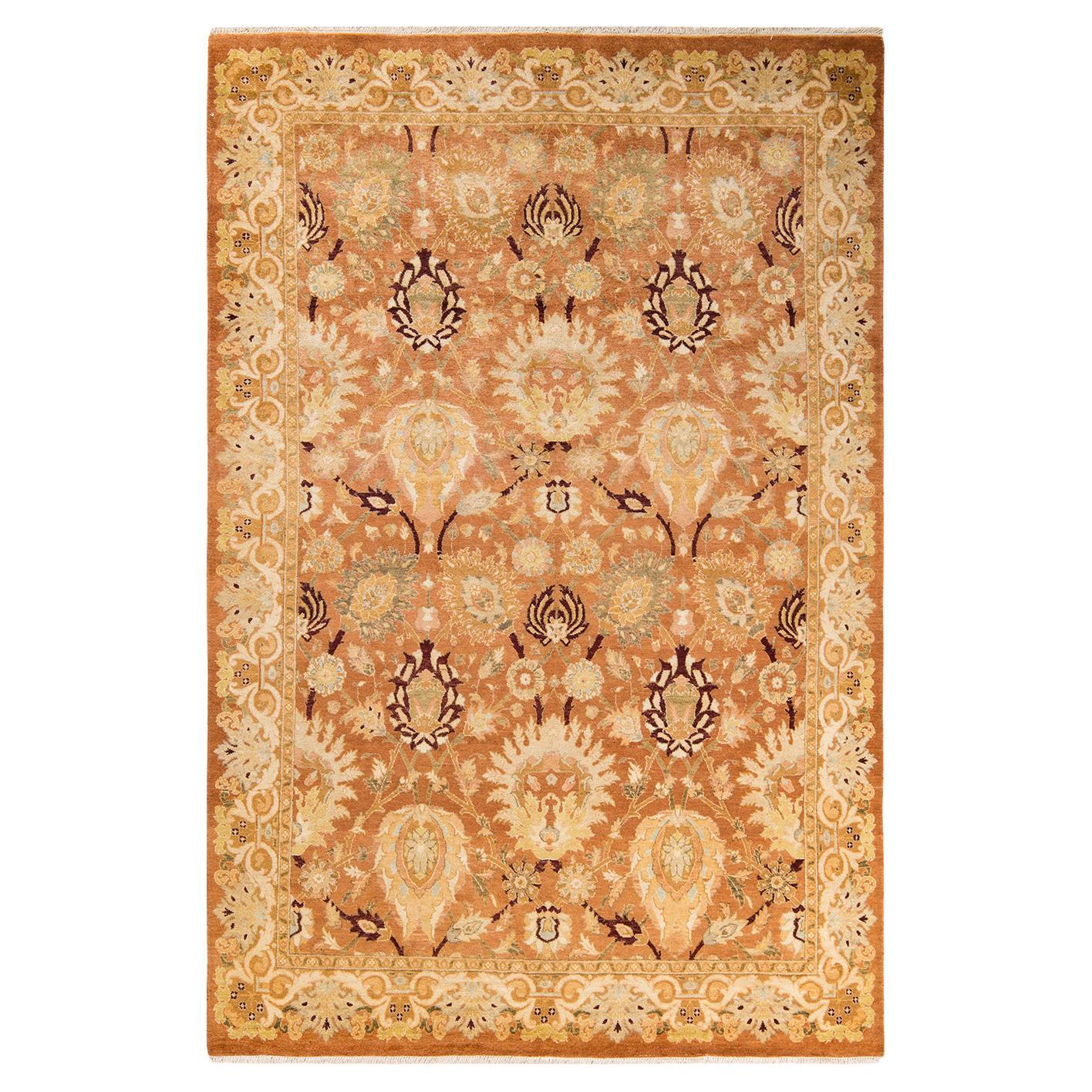 One-of-a-kind Hand Made Contemporary Eclectic Brown Area Rug For Sale