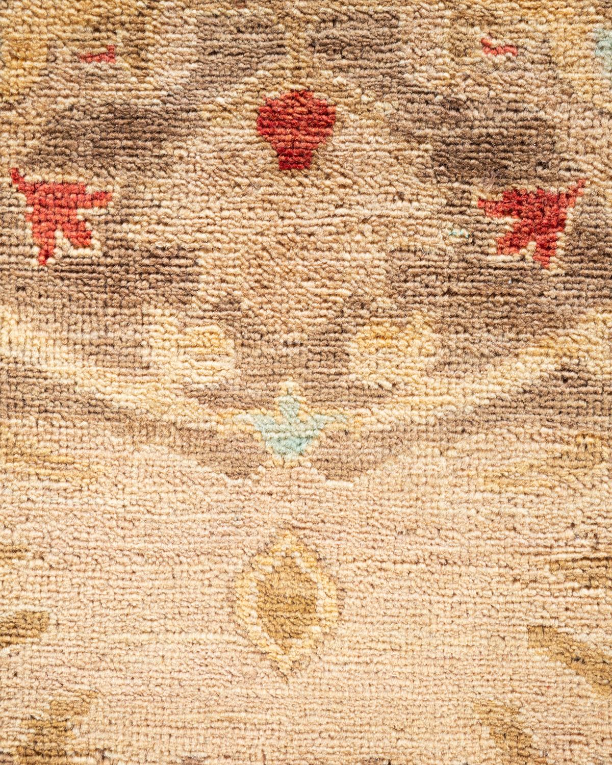 Handgefertigter, zeitgenössischer, eklektischer brauner Teppich, Unikat (21. Jahrhundert und zeitgenössisch) im Angebot