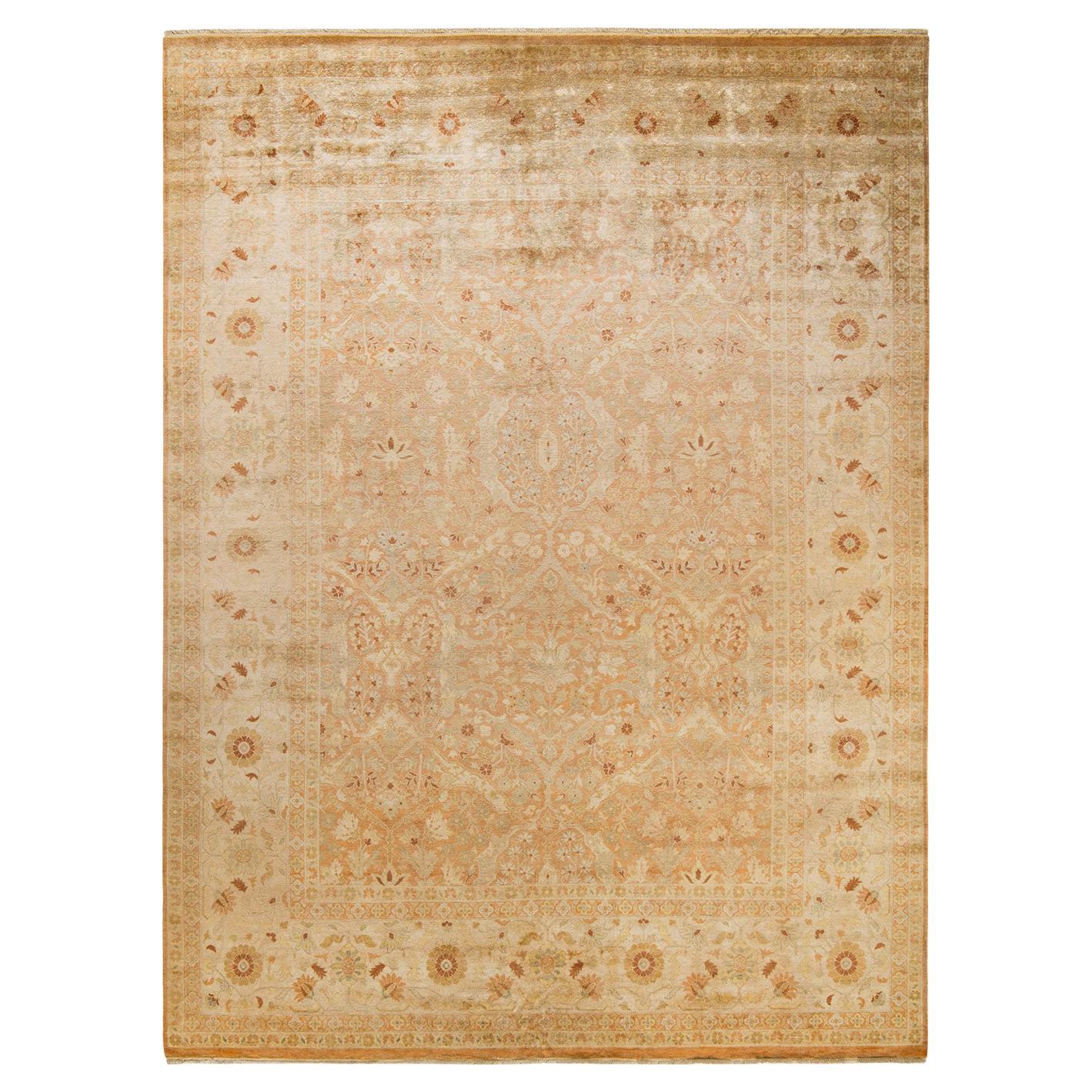 One-of-a-kind Hand Made Contemporary Eclectic Brown Area Rug For Sale
