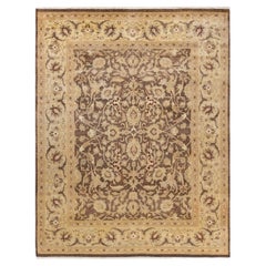 One-of-a-Kind Hand Made Contemporary Eclectic Brown Area Rug