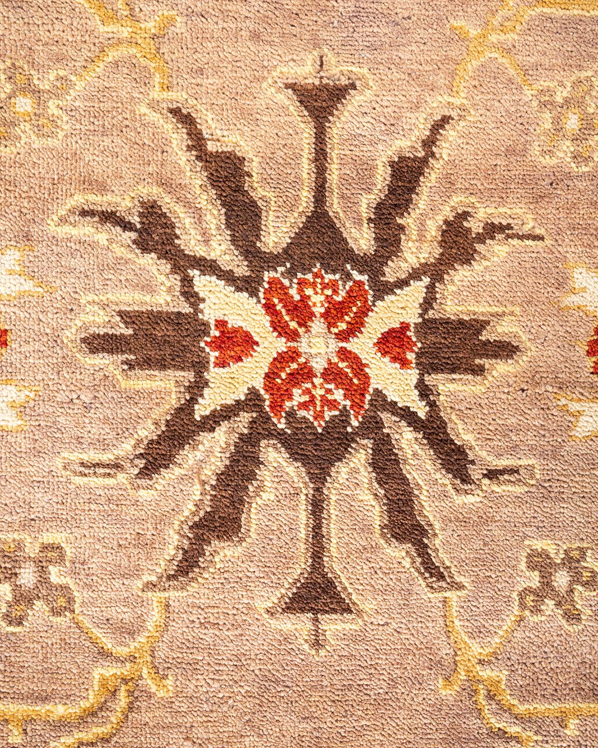 XXI secolo e contemporaneo Tappeto contemporaneo eclettico marrone, unico nel suo genere, Hand Made in vendita