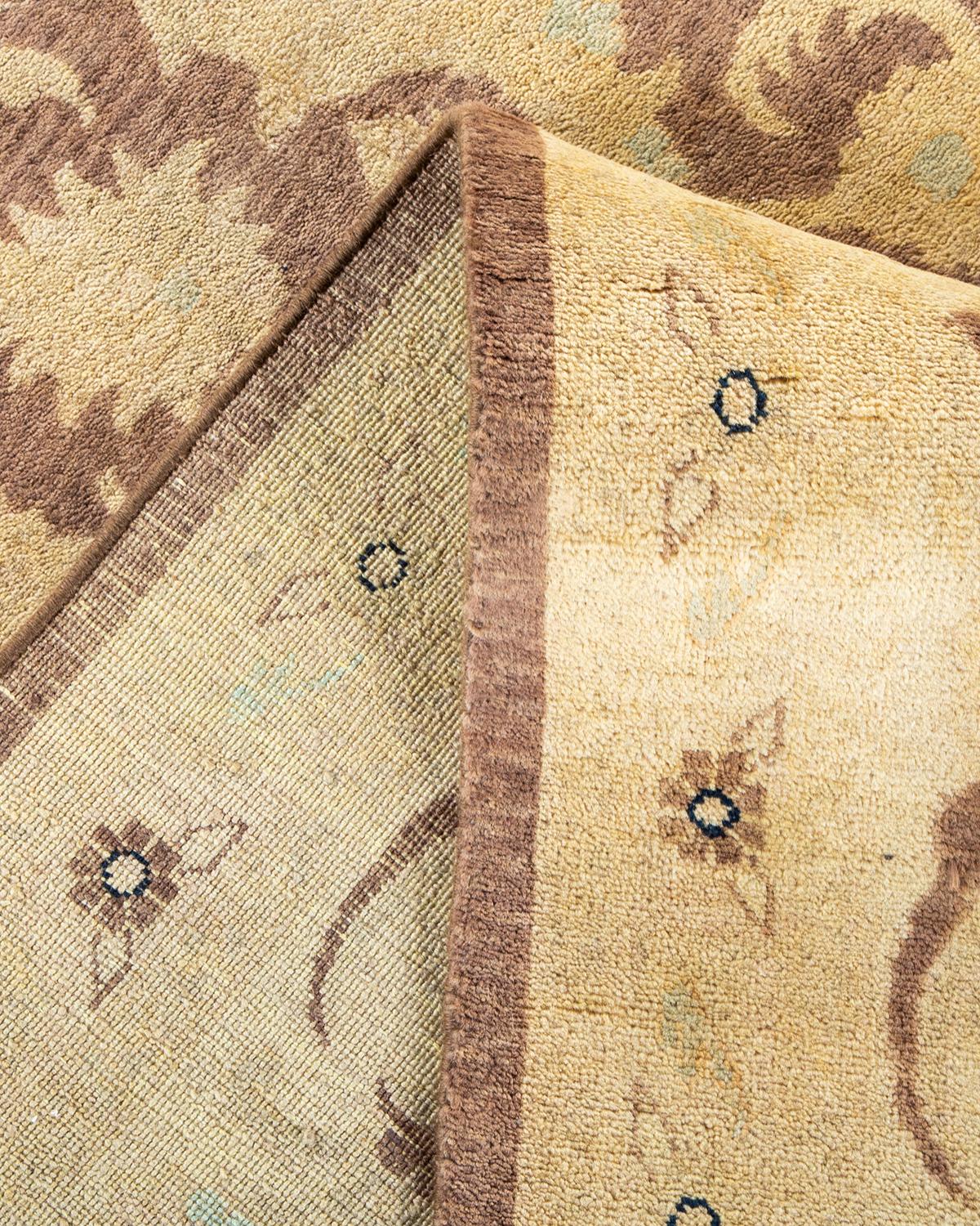 Pakistano Tappeto contemporaneo eclettico marrone, unico nel suo genere, Hand Made in vendita