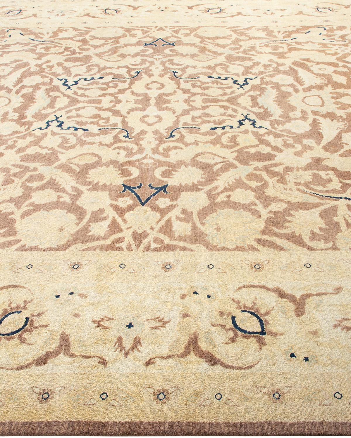 Tappeto contemporaneo eclettico marrone, unico nel suo genere, Hand Made In condizioni Nuovo in vendita a Norwalk, CT