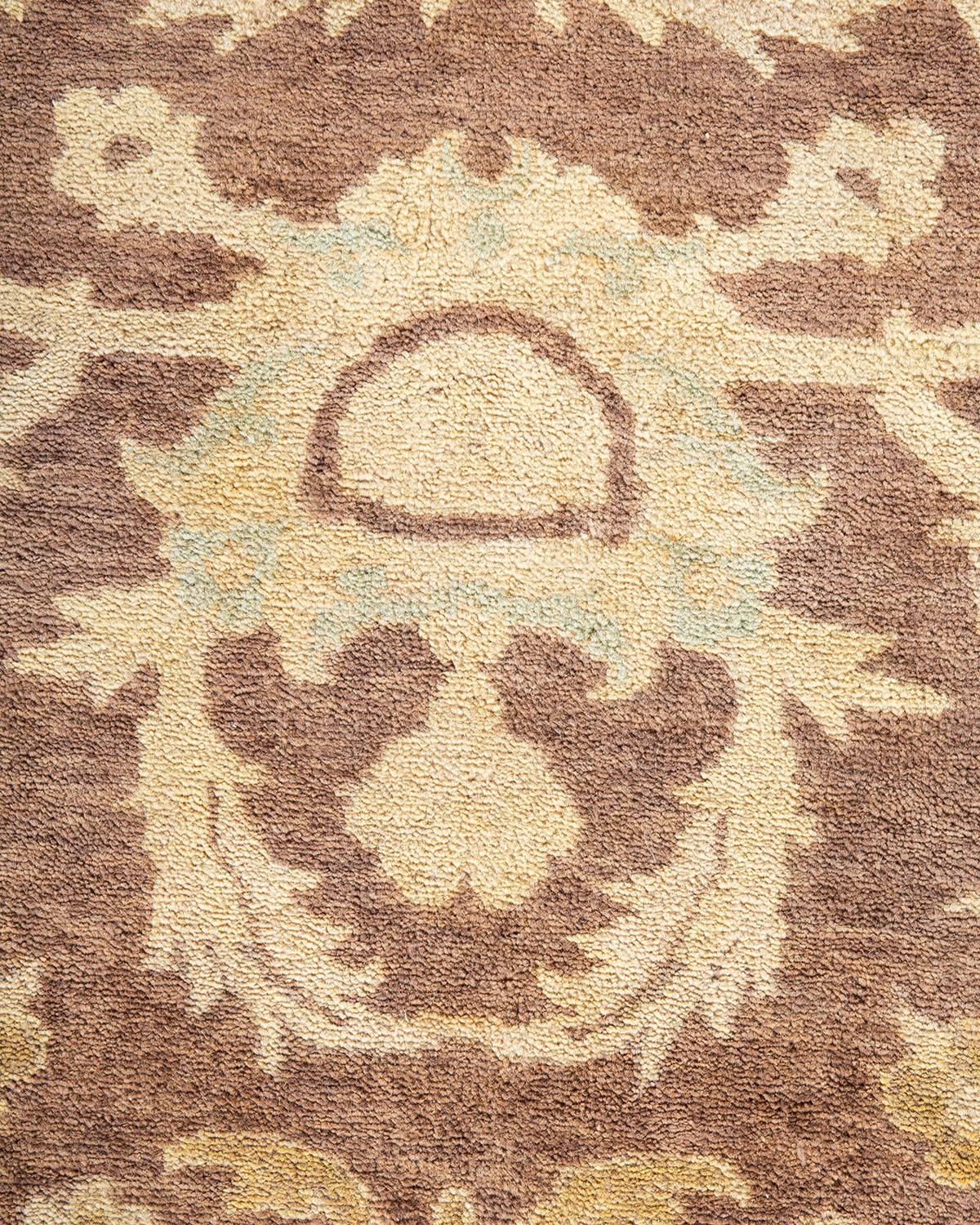 XXI secolo e contemporaneo Tappeto contemporaneo eclettico marrone, unico nel suo genere, Hand Made in vendita