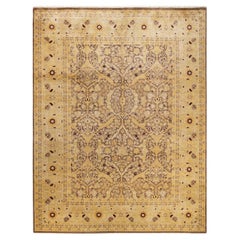 One-of-a-Kind Hand Made Contemporary Eclectic Brown Area Rug