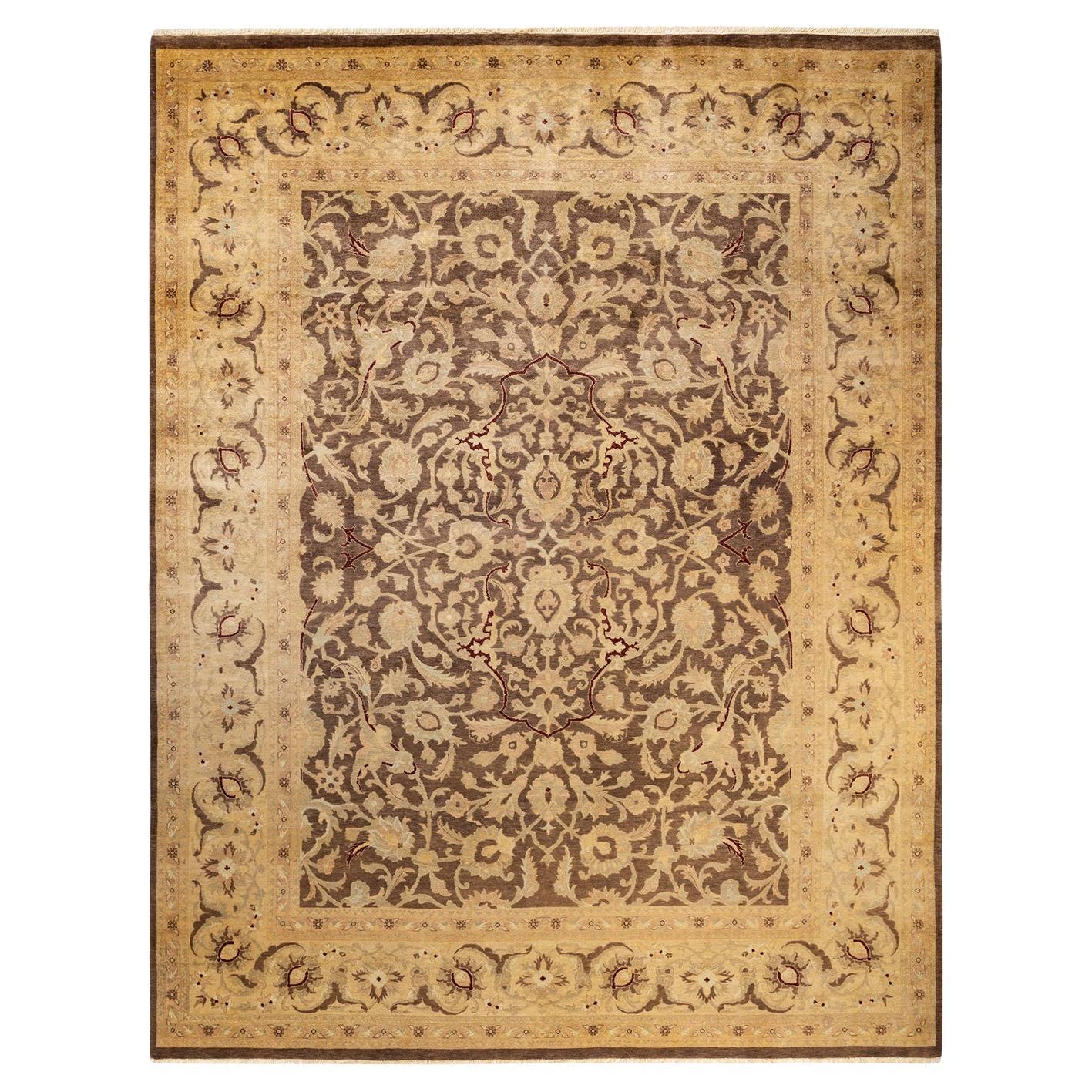 One-of-a-kind Hand Made Contemporary Eclectic Brown Area Rug