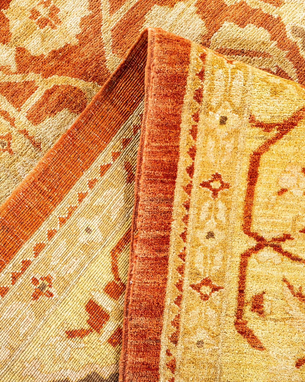 Pakistano Tappeto per l'area marrone contemporaneo eclettico Hand Made unico nel suo genere in vendita
