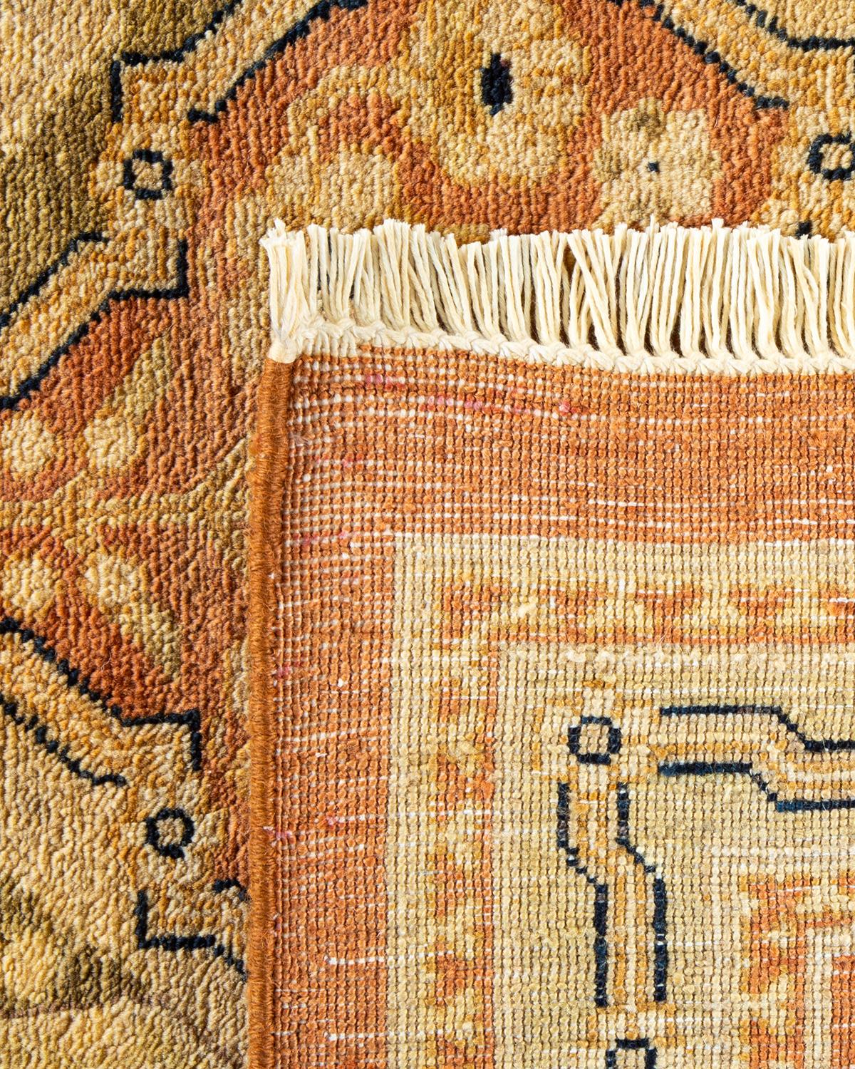 Hand-Knotted One-of-a-Kind Hand Made Contemporary Eclectic Brown Area Rug For Sale