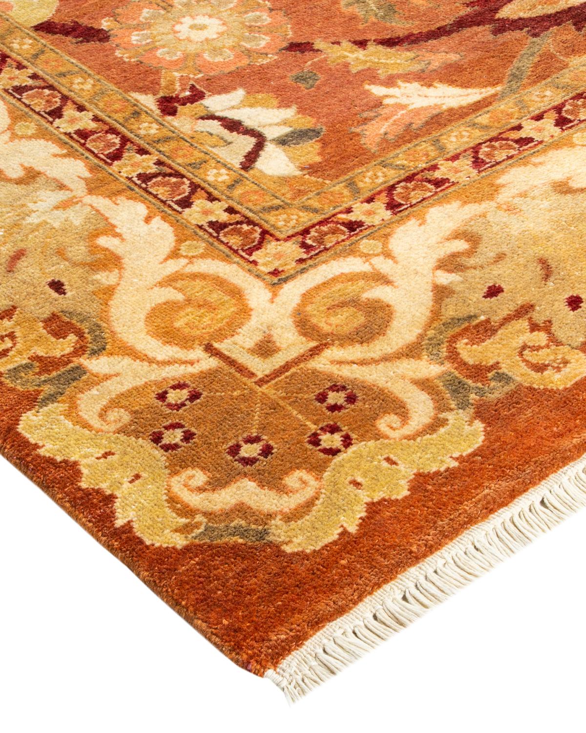 One-of-a-kind Hand Made Contemporary Eclectic Brown Area Rug For Sale 1