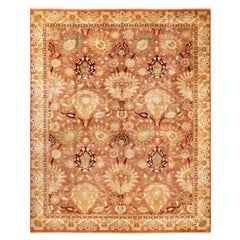 One-Of-A-Kind Hand Made Contemporary Eclectic Brown Area Rug