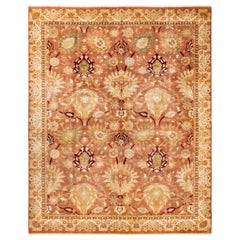 Tappeto per l'area marrone contemporaneo eclettico Hand Made unico nel suo genere