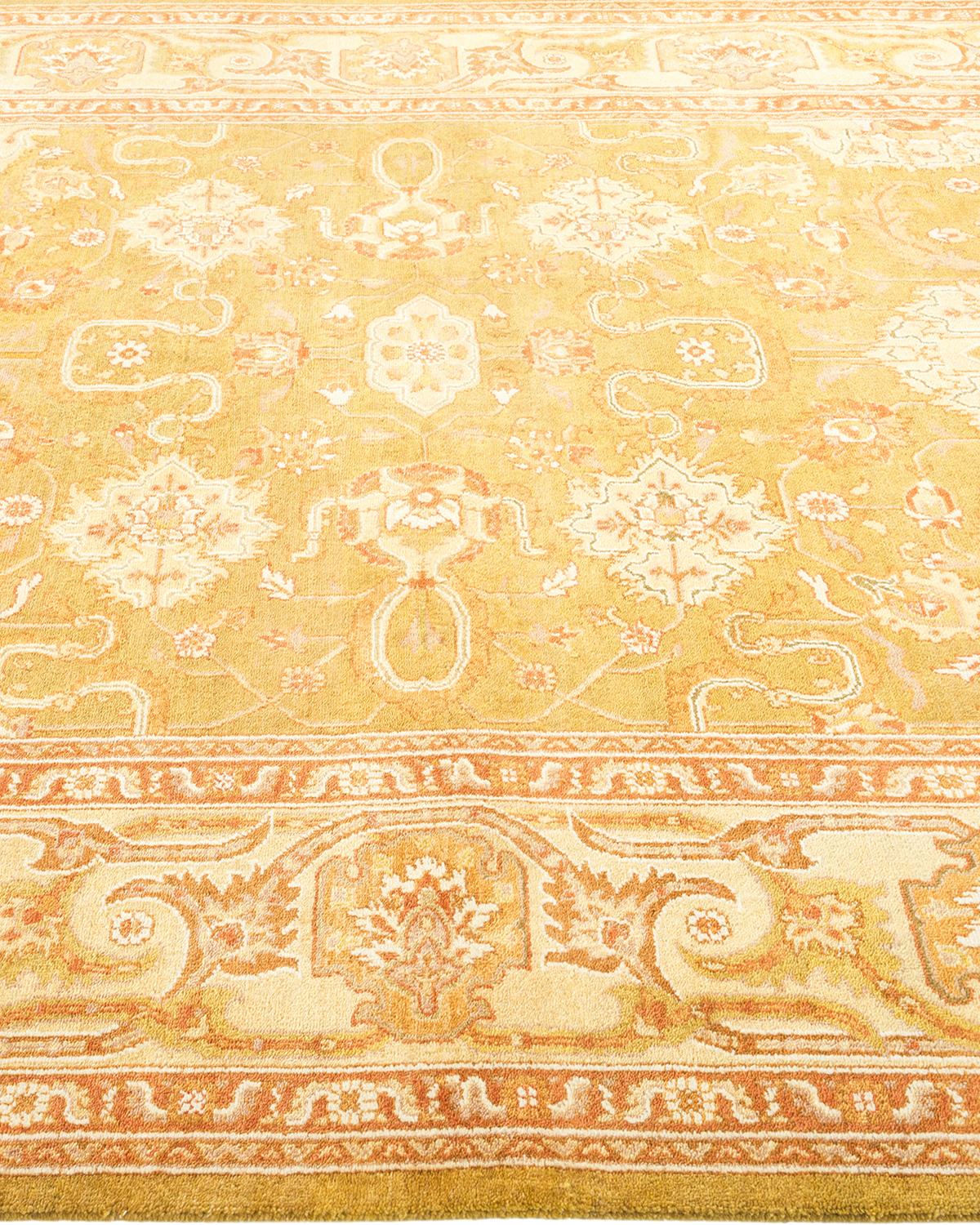 One-of-a-Kind Hand Made Contemporary Eclectic Green Area Rug In New Condition For Sale In Norwalk, CT