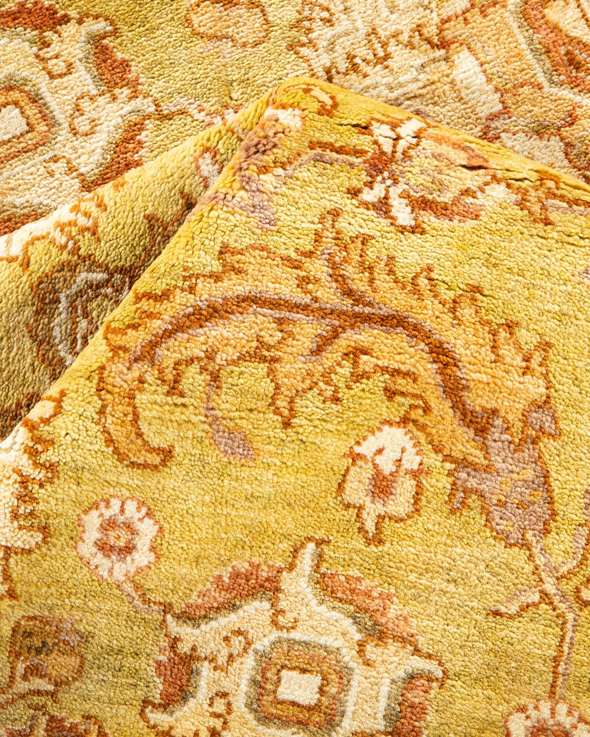Other One-Of-A-Kind Hand Made Contemporary Eclectic Green Area Rug For Sale