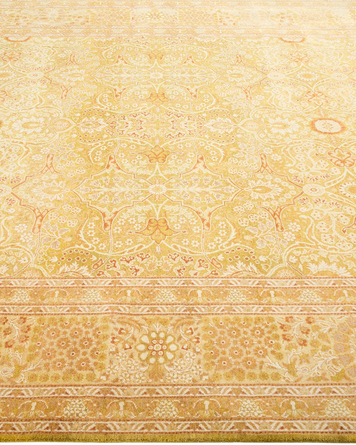Tapis vert éclectique contemporain fait à la main unique en son genre Neuf - En vente à Norwalk, CT