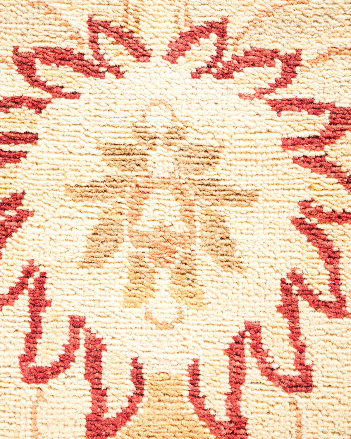 XXIe siècle et contemporain Tapis vert contemporain éclectique fait à la main unique en son genre en vente