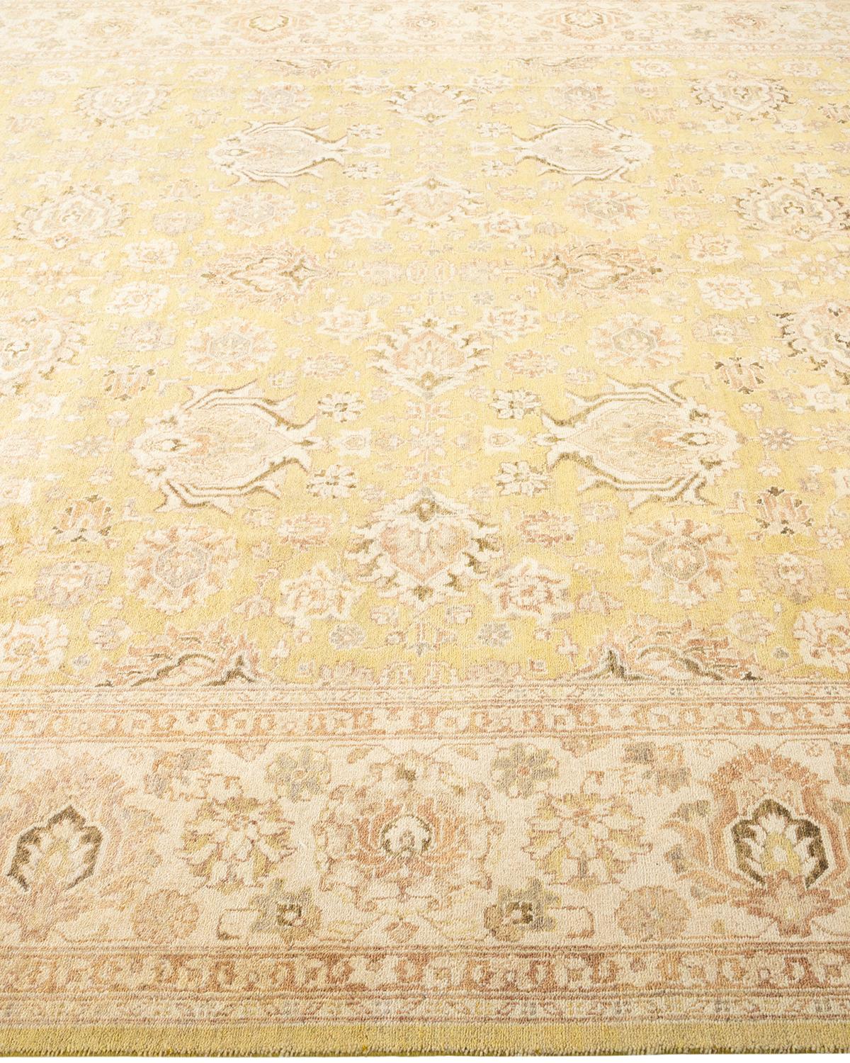 Tapis vert contemporain éclectique fait à la main unique en son genre Neuf - En vente à Norwalk, CT