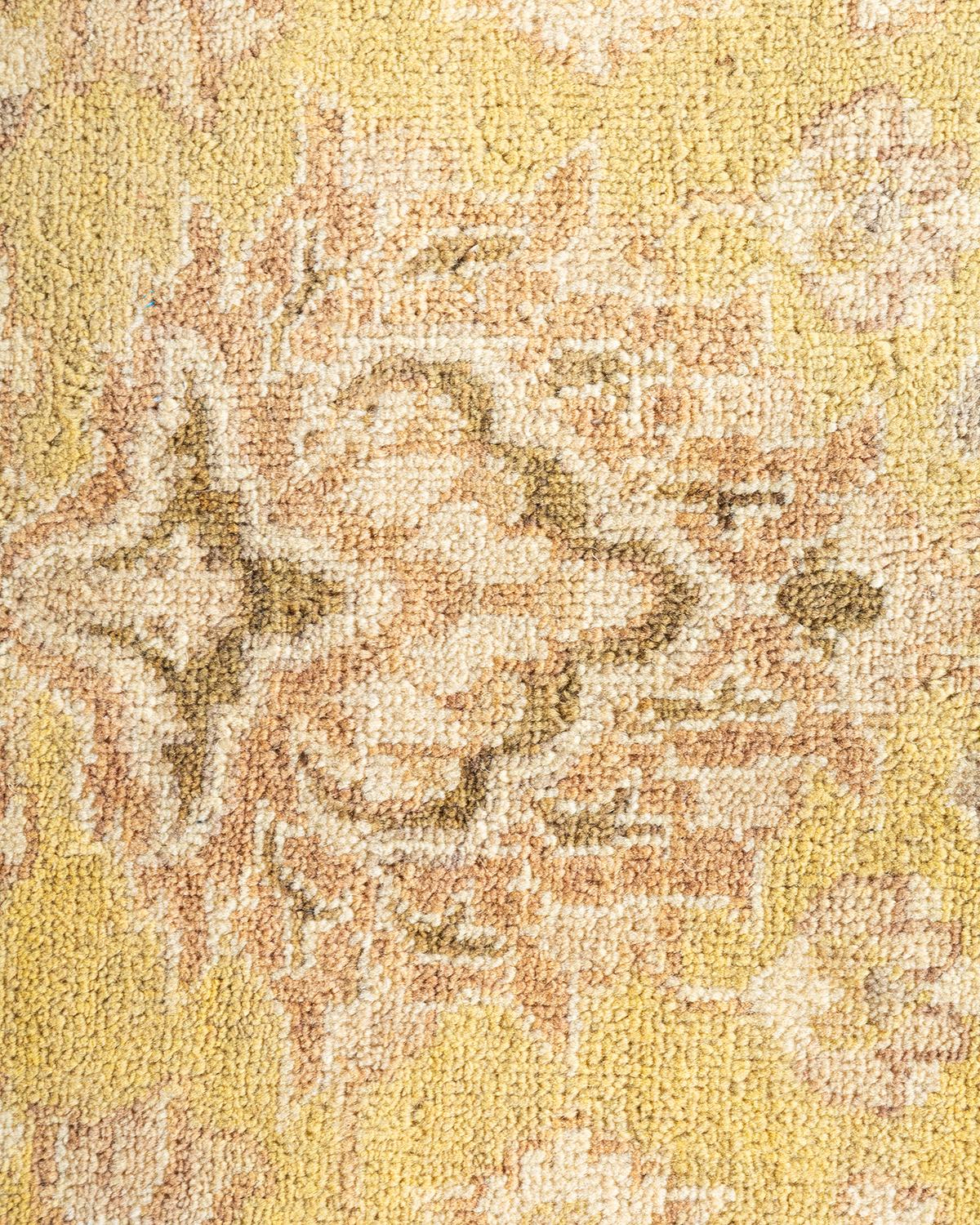 XXIe siècle et contemporain Tapis vert contemporain éclectique fait à la main unique en son genre en vente