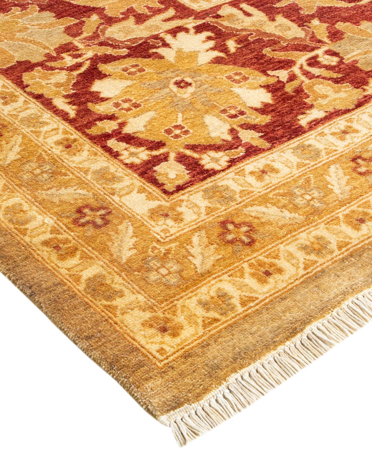 XXIe siècle et contemporain Tapis vert éclectique contemporain fait à la main unique en son genre en vente