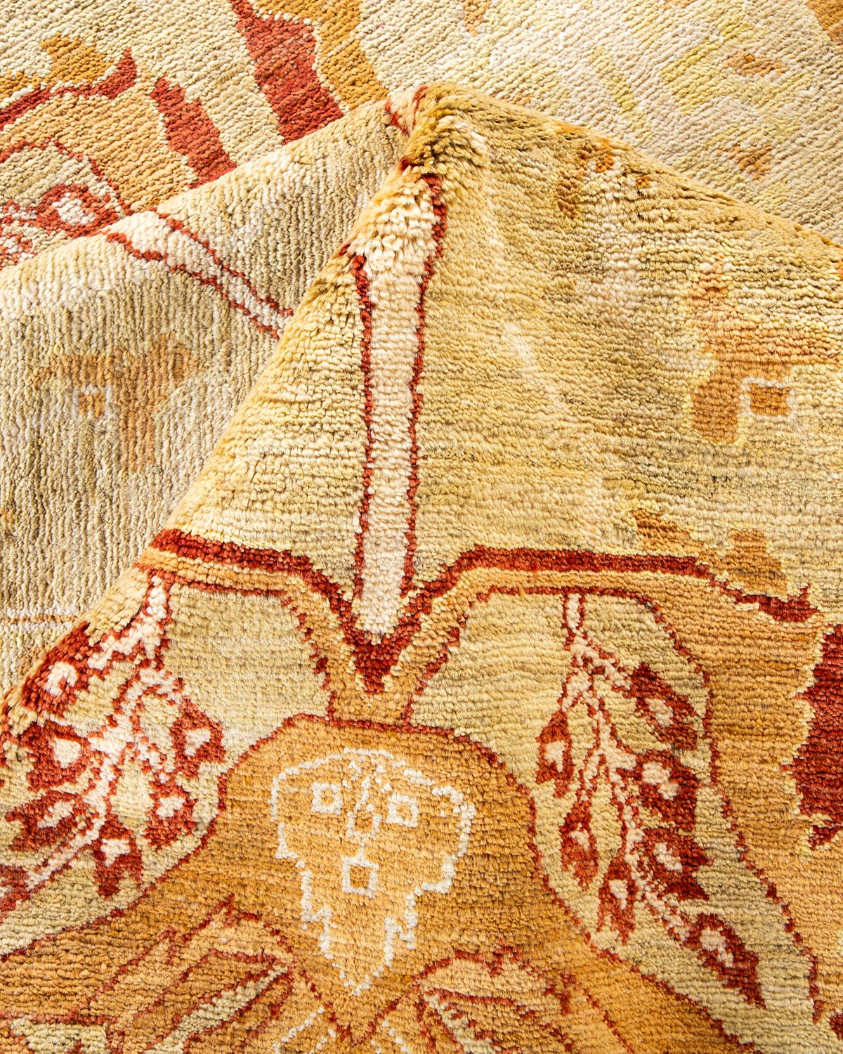 Other One-of-a-Kind Hand Made Contemporary Eclectic Green Area Rug For Sale