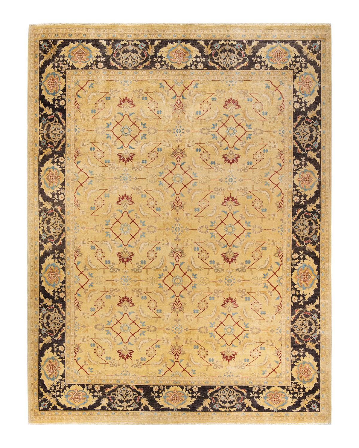 Unikat Hand Made Contemporary Eclectic Green Area Rug (Sonstiges) im Angebot