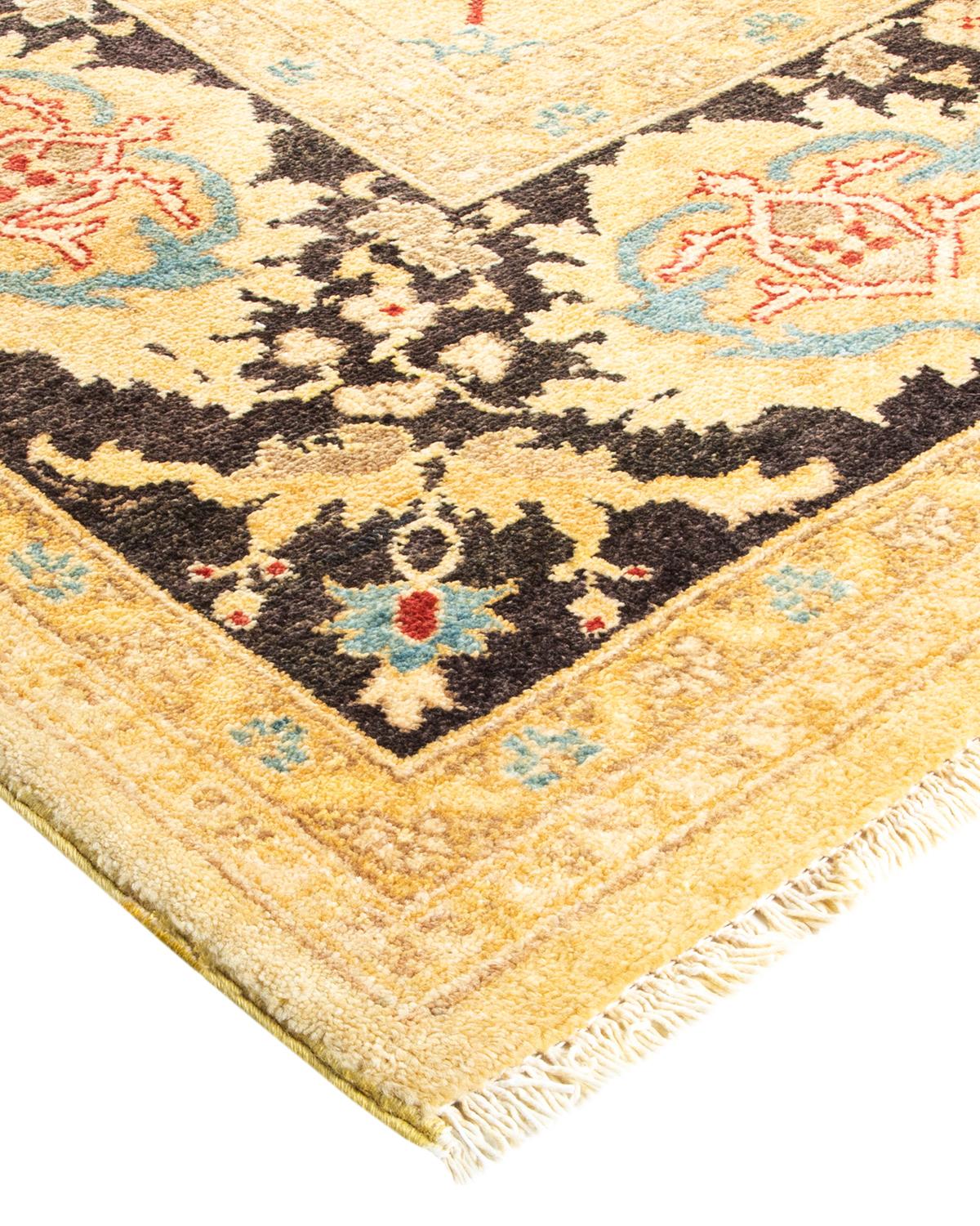 Unikat Hand Made Contemporary Eclectic Green Area Rug im Angebot 1