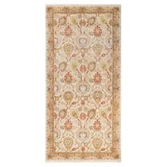 One-Of-A-Kind Hand Made Contemporary Eclectic Ivory Area Rug