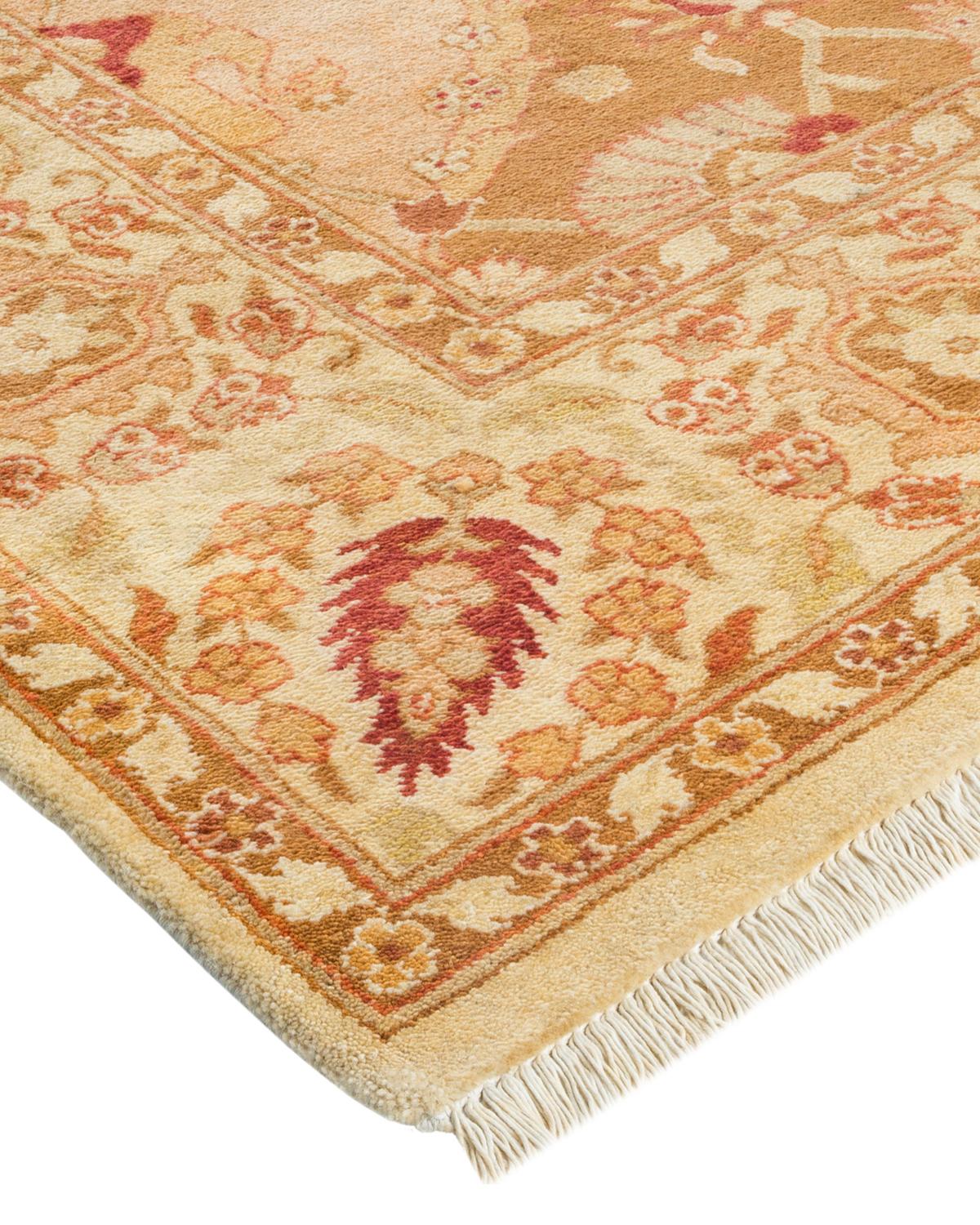 Laine Tapis de sol éclectique contemporain ivoire, unique en son genre, fabriqué à la main en vente