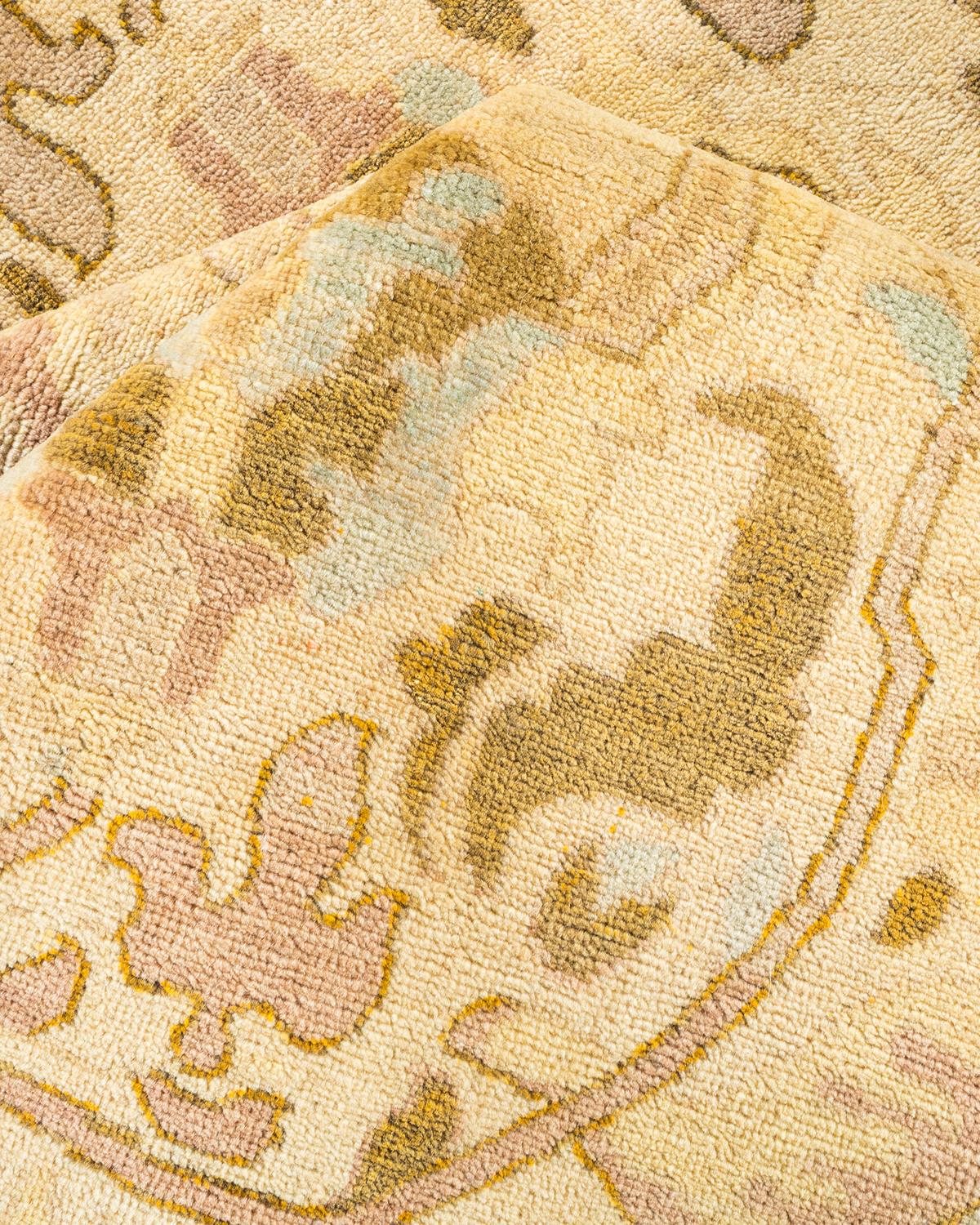 Other One-of-a-kind Hand Made Contemporary Eclectic Ivory Area Rug For Sale