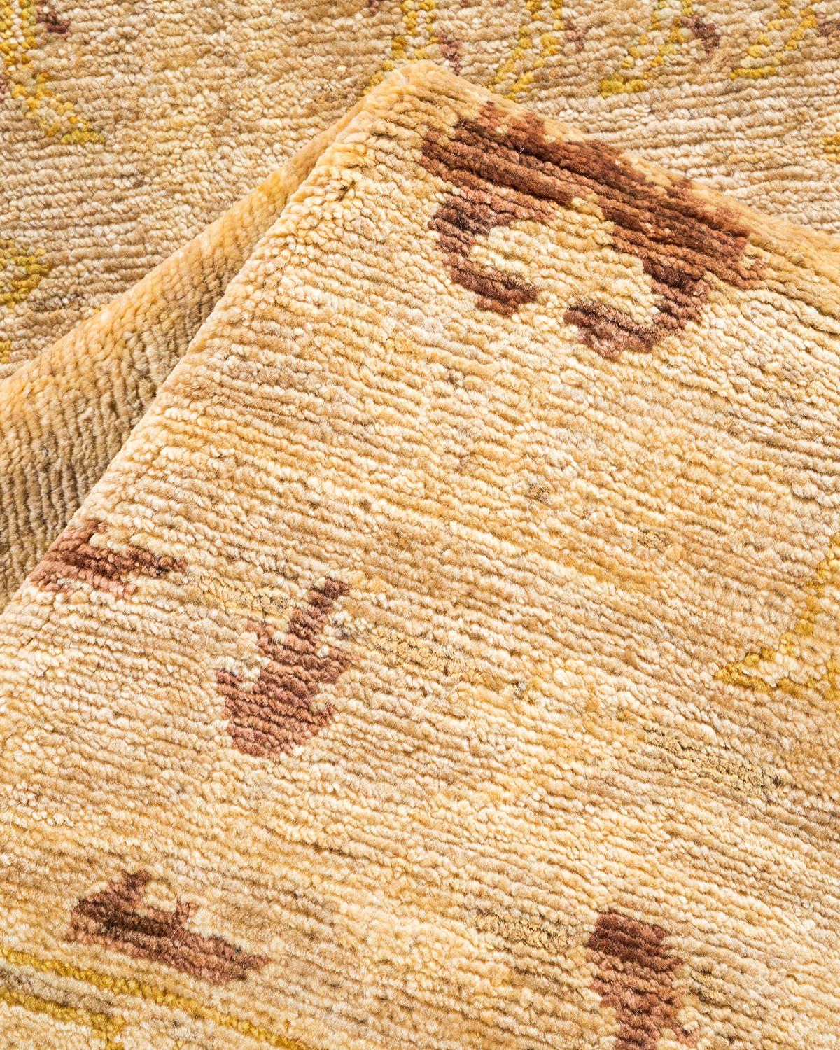 Other One-Of-A-Kind Hand Made Contemporary Eclectic Ivory Area Rug For Sale