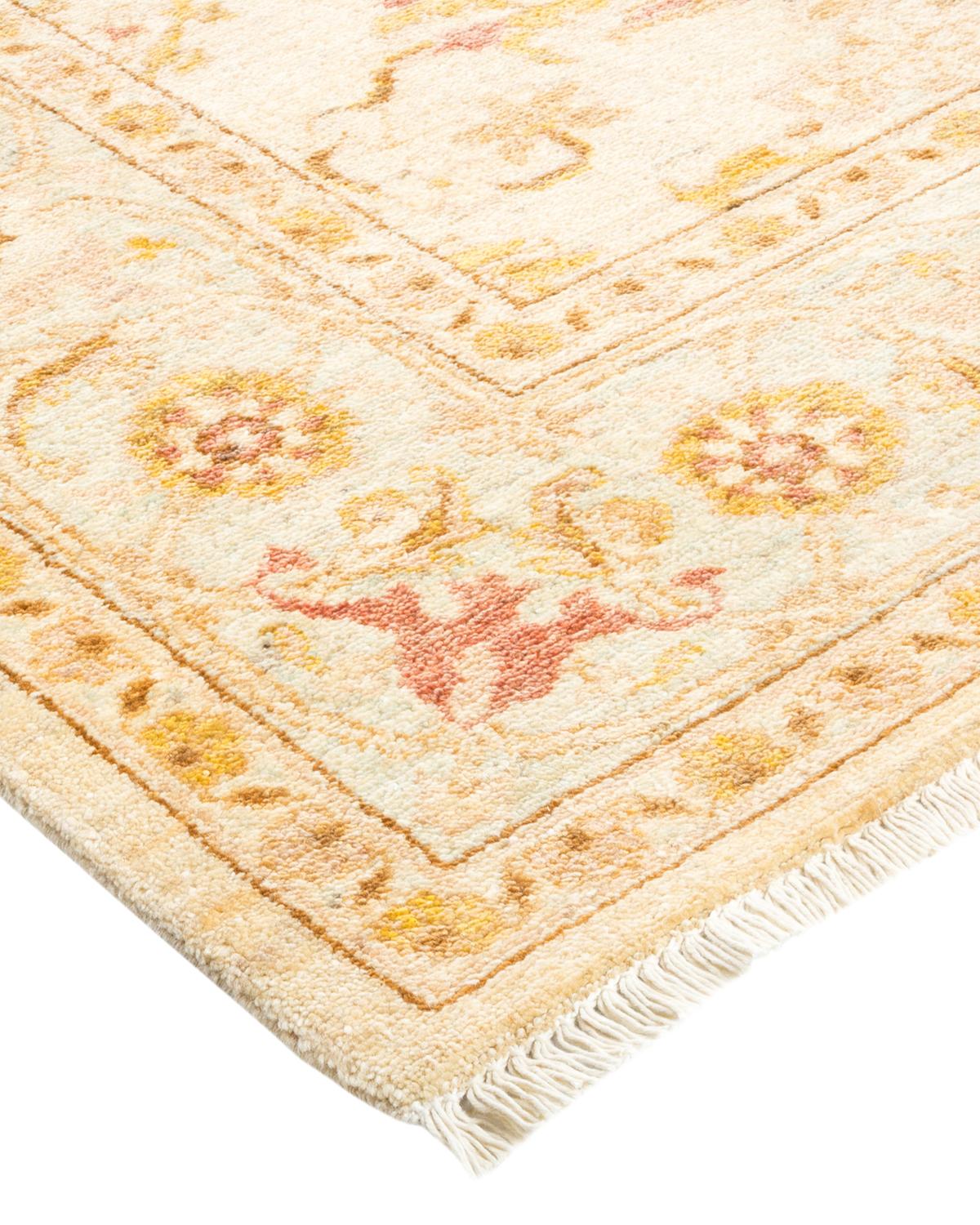 Lana Tappeto contemporaneo eclettico avorio Hand Made unico nel suo genere in vendita