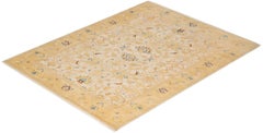 One-of-a-kind Hand Made Contemporary Eclectic Ivory Area Rug