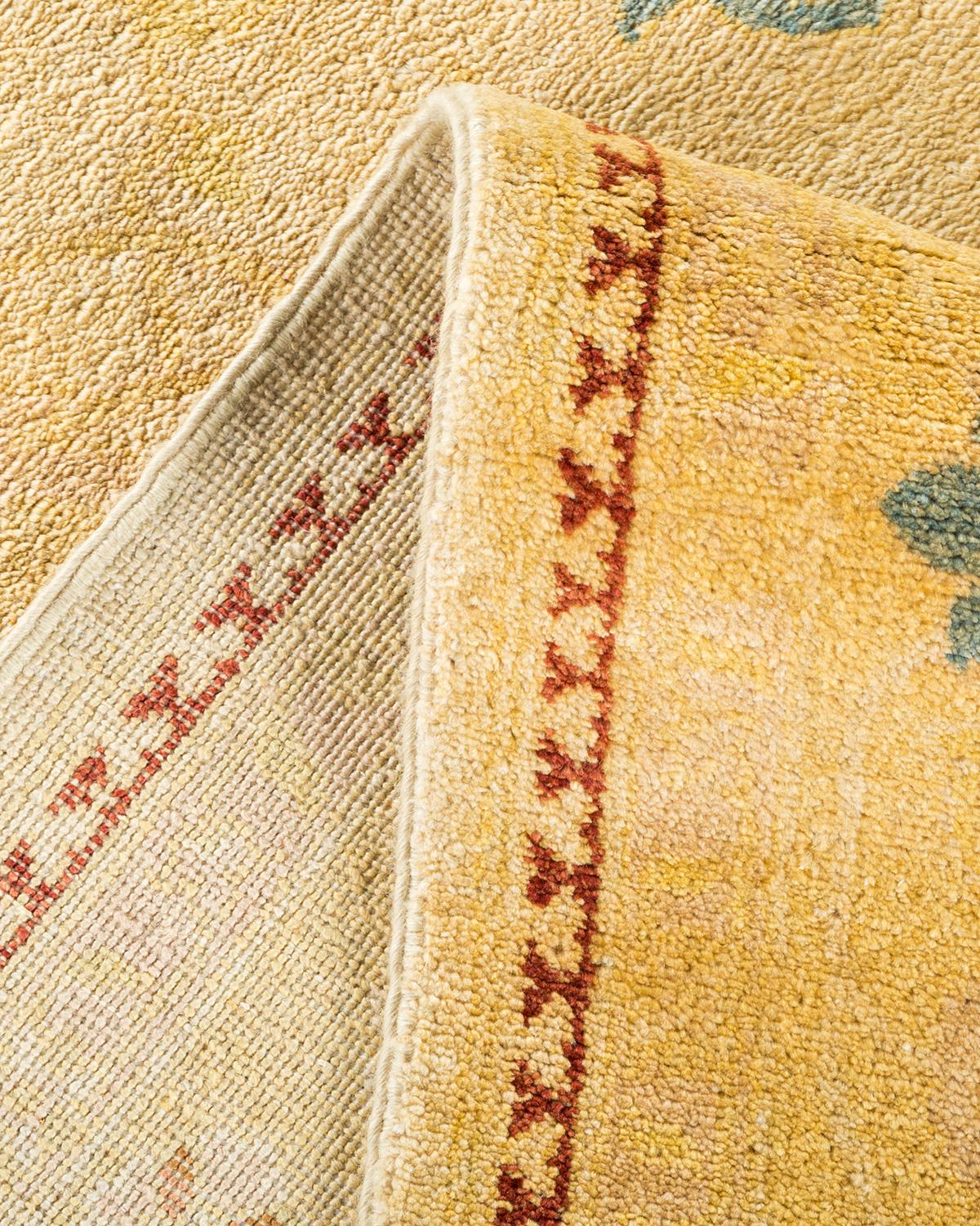 Pakistano Tappeto contemporaneo eclettico avorio Hand Made unico nel suo genere in vendita