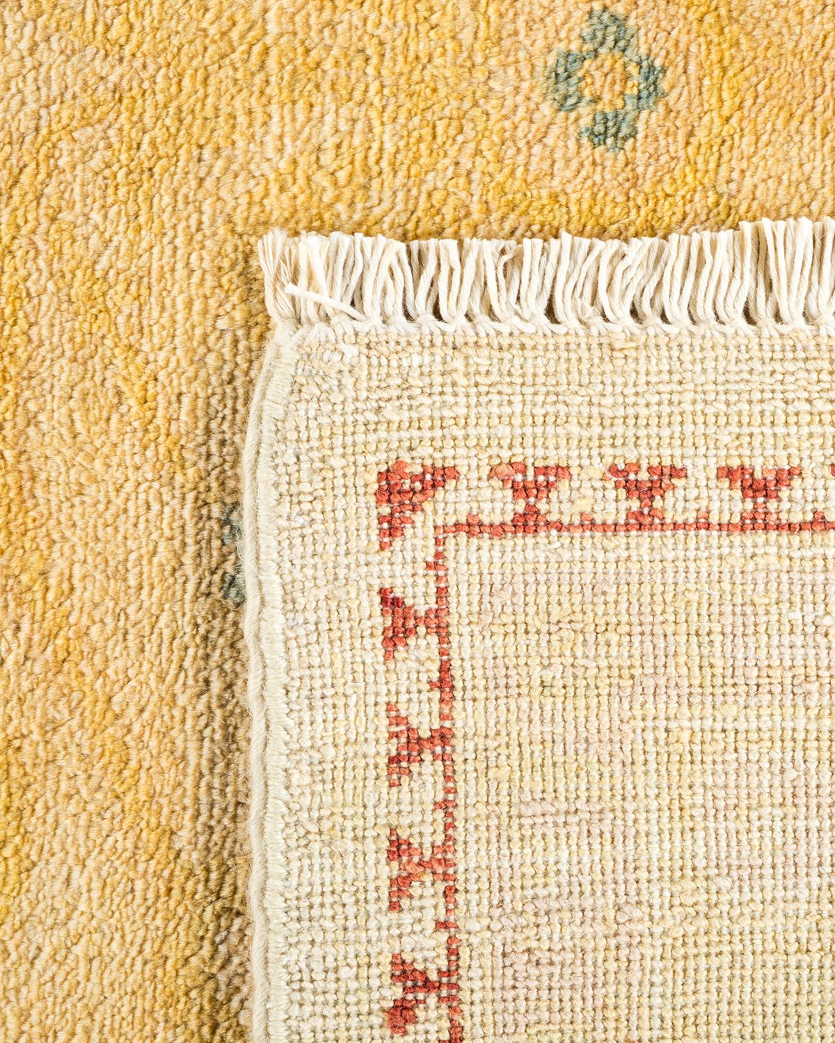 Annodato a mano Tappeto contemporaneo eclettico avorio Hand Made unico nel suo genere in vendita